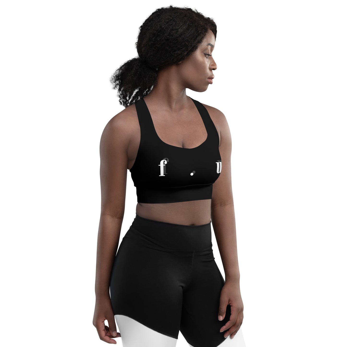 Recycled Longline Sports Bra Black