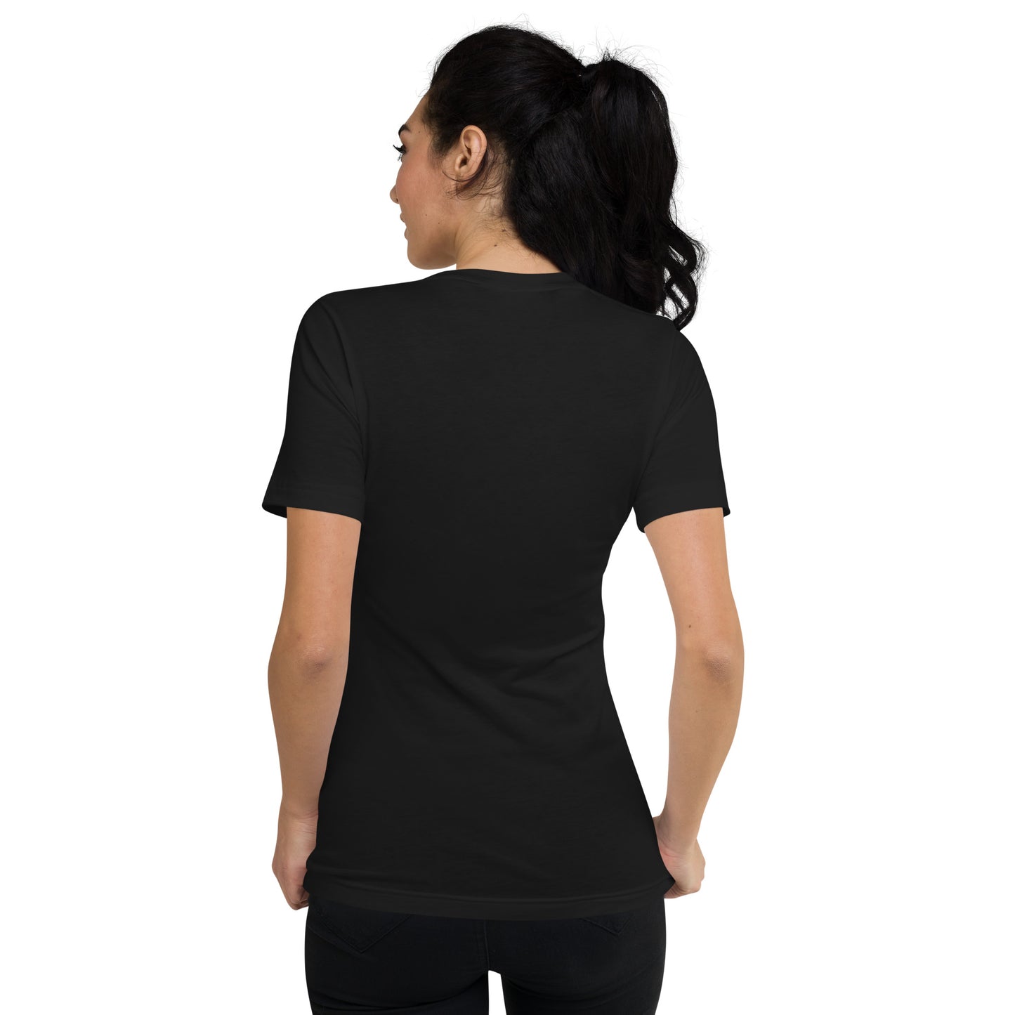 Short Sleeve V-Neck T-Shirt Black