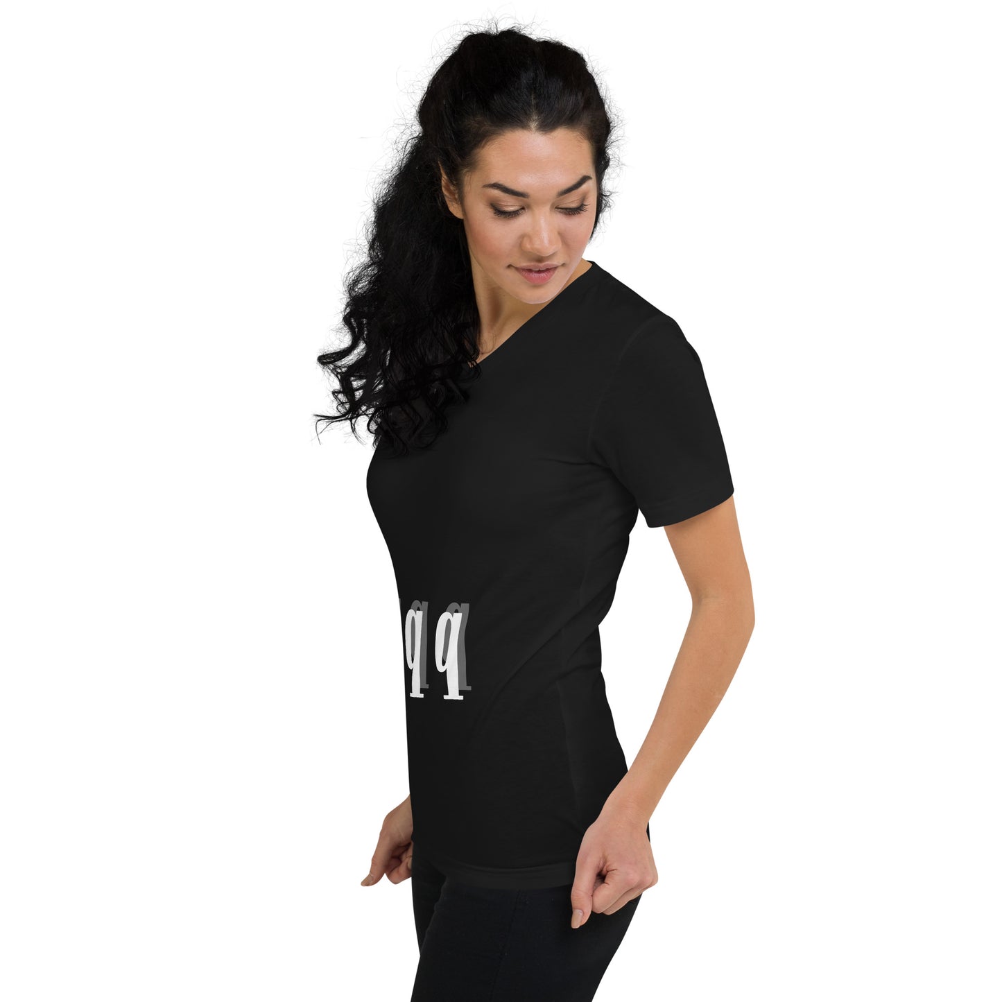 Short Sleeve V-Neck T-Shirt Black